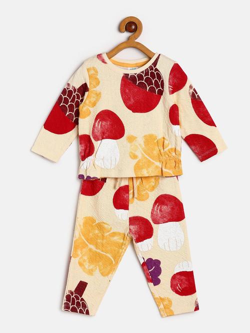 kids printed full length twin set - 21187007 - Very Small Image - 1