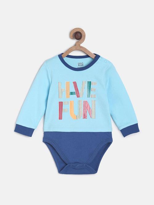 blue cotton printed onesies - 21187238 - Very Small Image - 1