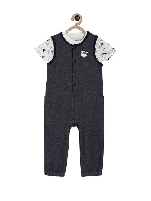 kids solids dungree with t-shirt - 21187402 - Very Small Image - 1