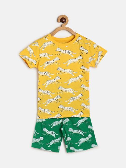 yellow cotton blend shorts set  - 21187790 - Very Small Image - 1