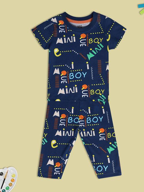 navy blue cotton full length set - 21187804 - Very Small Image - 1