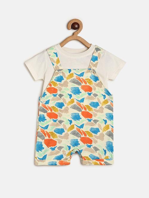 cream cotton blend dungarees set - 21187853 - Very Small Image - 1