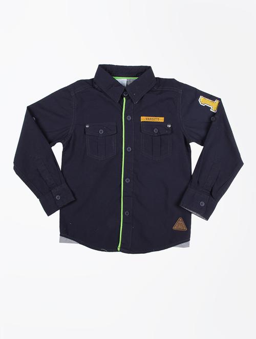 navy blue cotton blend shirt - 21187980 - Very Small Image - 1