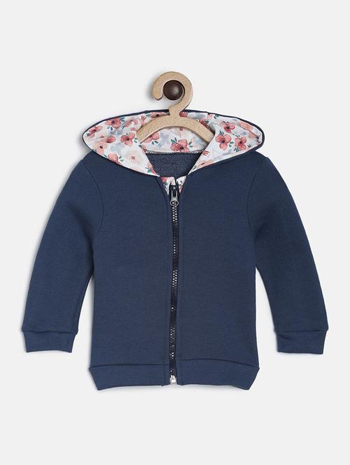 solid navy blue cotton sweatshirt - 21188411 - Very Small Image - 1