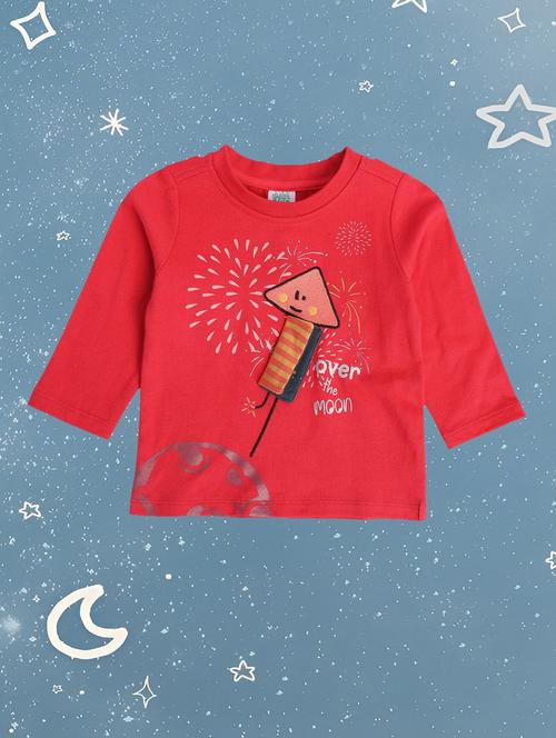 red cotton blend tshirt - 21190083 - Very Small Image - 1