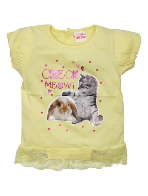 yellow cotton blend regular tee - 21191021 - Very Small Image - 1