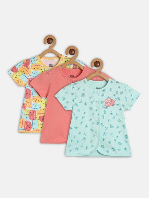 girls round neck set of 3 printed regular tee - 21191170 - Very Small Image - 1