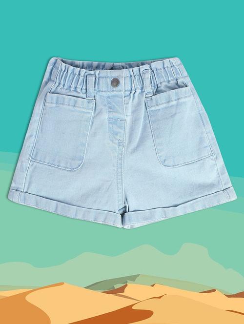 girls solid mid rise shorts  - 21191988 - Very Small Image - 1
