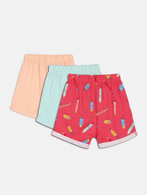 pack of 3 multi colored cotton shorts  - 21191995 - Very Small Image - 1