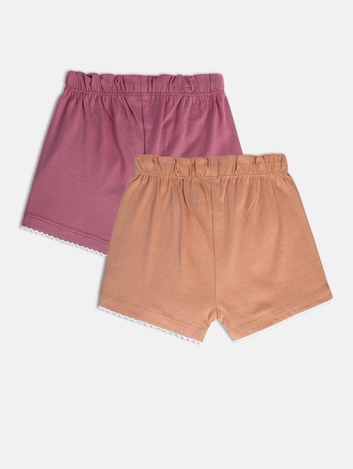 girls set of 2 solid casual shorts - 21191996 - Very Small Image - 1