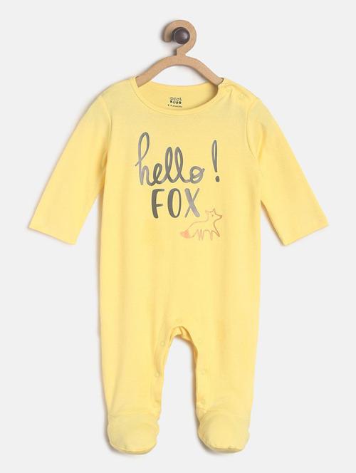 yellow typographic printed rompers - 21192978 - Very Small Image - 1