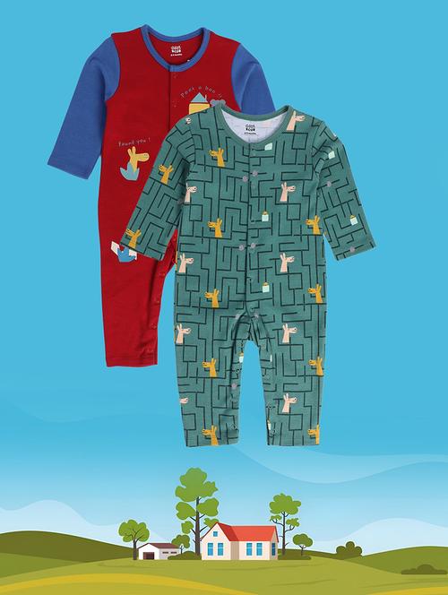kids printed romper sets - 21193099 - Very Small Image - 1
