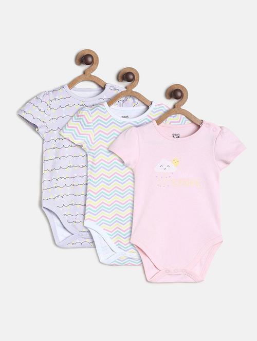 pack of 3 printed round neck nightwear romper - 21193244 - Very Small Image - 1