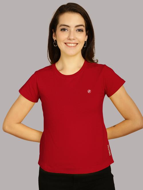 red cotton regular tshirt - 21193546 - Very Small Image - 1