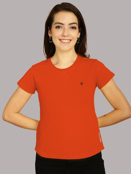 orange cotton regular tshirt - 21193550 - Very Small Image - 1