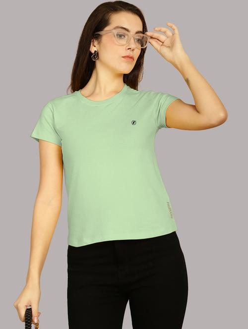 sea green cotton regular tshirt - 21193558 - Very Small Image - 1