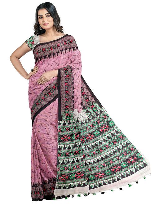 women printed handloom saree with blouse - 21197317 - Very Small Image - 1