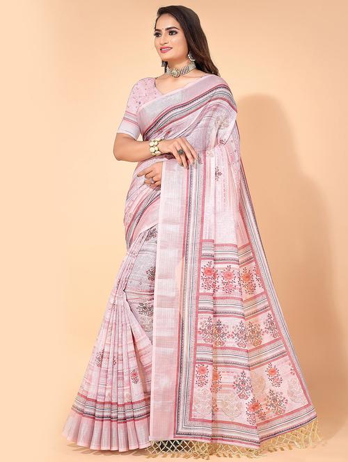 women floral printed saree with blouse - 21218158 - Very Small Image - 1