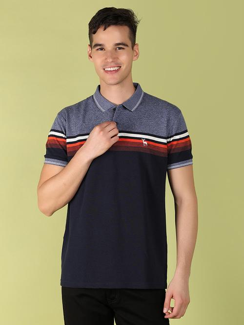 men striped half sleeve polo shirt - 21220913 - Very Small Image - 1