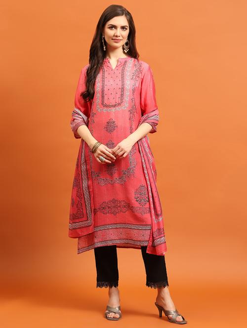 women printed kurta pant set with dupatta - 21221604 - Very Small Image - 1