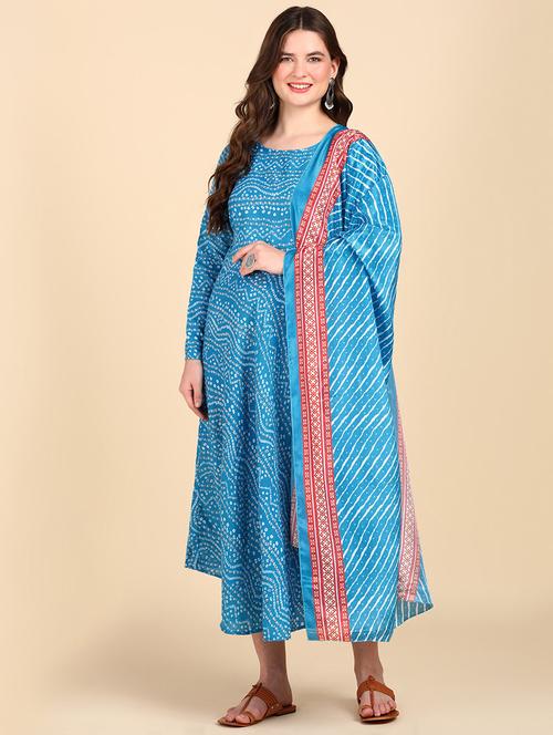 women round neck kurta dupatta set - 21221981 - Very Small Image - 1