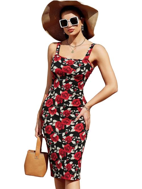 women sleeveless floral printed bodycon dress - 21222152 - Very Small Image - 1