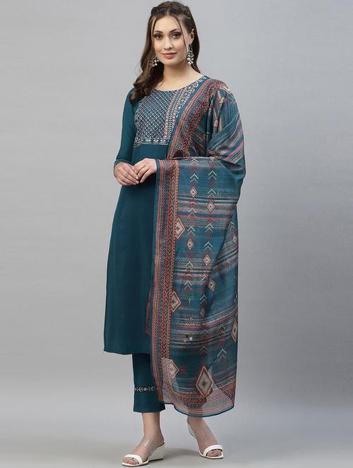women kurta pant set with dupatta - 21222187 - Very Small Image - 1
