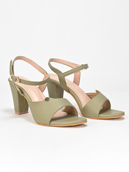 green synthetic slip on sandals - 21223478 - Very Small Image - 1