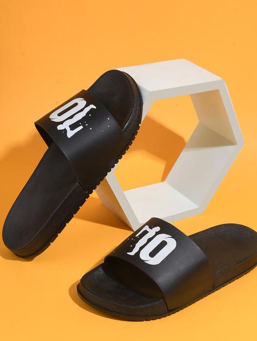 black synthetic slip on flip flops - 21223544 - Very Small Image - 1