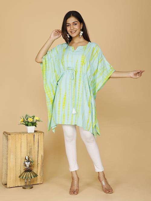women tie & dyed relaxed fit kaftan tunic - 21223821 - Very Small Image - 1