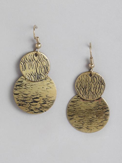 gold metal drop earring - 21225034 - Very Small Image - 1