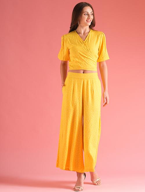 women polka doted top and palazzos co-ord set - 21225832 - Very Small Image - 1