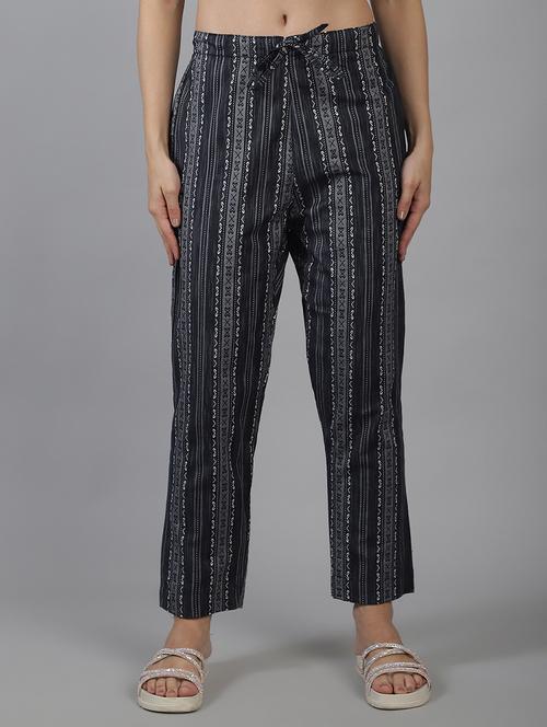 grey cotton straight tapered pant - 21226795 - Very Small Image - 1