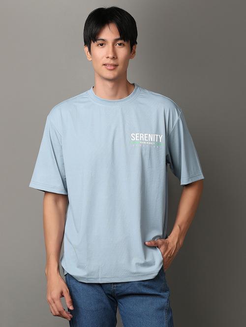 dark blue cotton front print tshirt - 21226904 - Very Small Image - 1