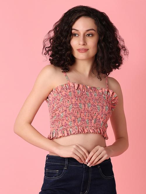 women sleeveless floral printed crop top - 21226921 - Very Small Image - 1