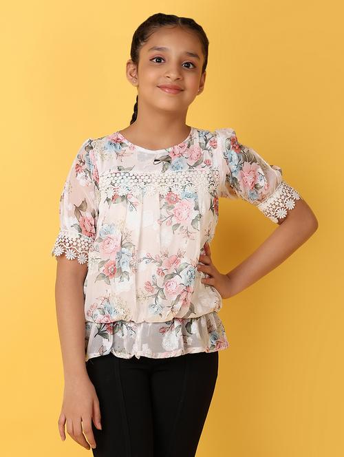 girls off-white cotton top - 21227021 - Very Small Image - 1