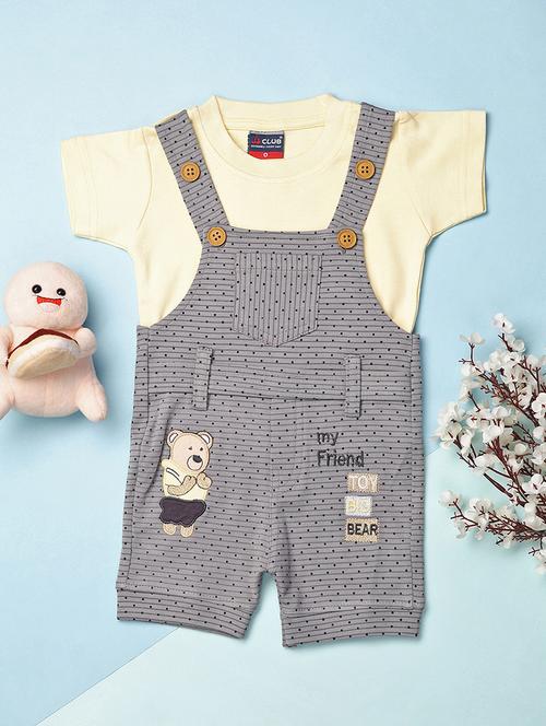 boys round neck printed dungree - 21227031 - Very Small Image - 1