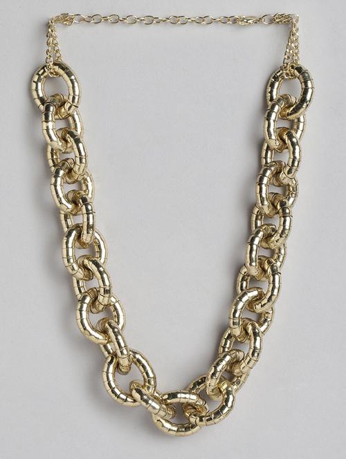 gold metal long necklace - 21227717 - Very Small Image - 1