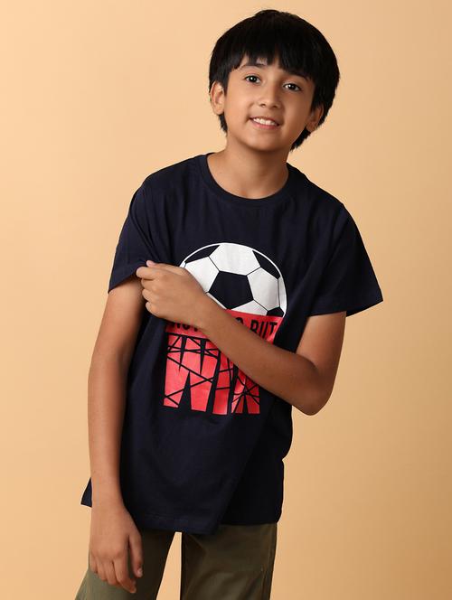 boys round neck front print t-shirt - 21230203 - Very Small Image - 1