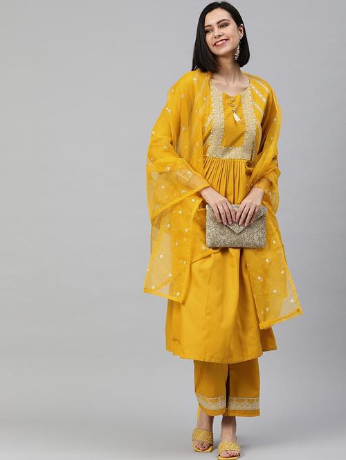 women kurta pant set with dupatta - 21230446 - Very Small Image - 1