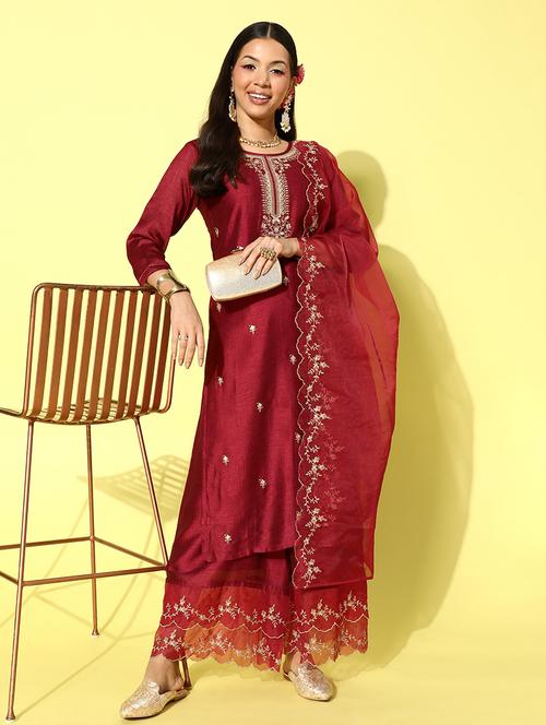 women three quarter sleeve suit set - 21230448 - Very Small Image - 1