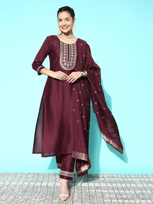 women kurta pant set with dupatta - 21230463 - Very Small Image - 1