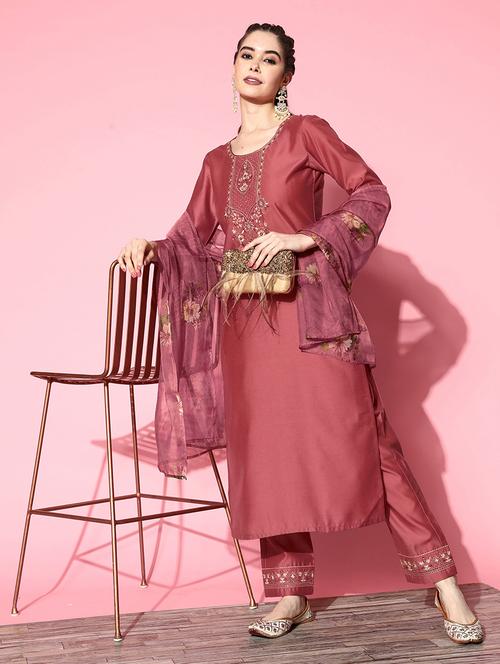 women kurta pant set with dupatta - 21230483 - Very Small Image - 1