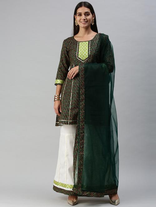 women kurta palazzo set wit dupatta - 21230501 - Very Small Image - 1