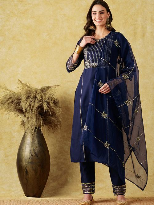 women kurta pant set with dupatta - 21230508 - Very Small Image - 1