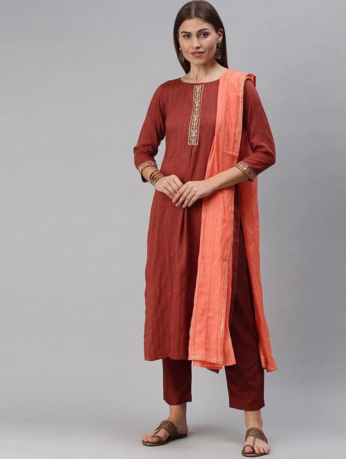 women kurta pant set with dupatta - 21230551 - Very Small Image - 1