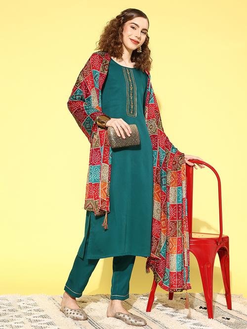 women kurta pant set with dupatta - 21230573 - Very Small Image - 1