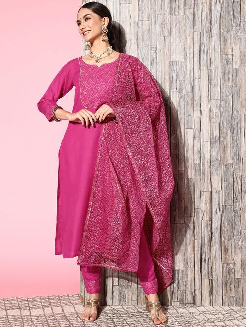 women kurta pant set with dupatta - 21230627 - Very Small Image - 1