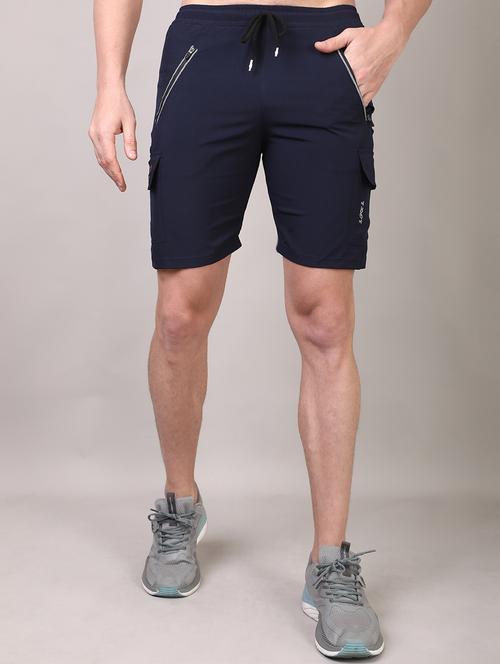men navy blue lycra blend shorts - 21231175 - Very Small Image - 1