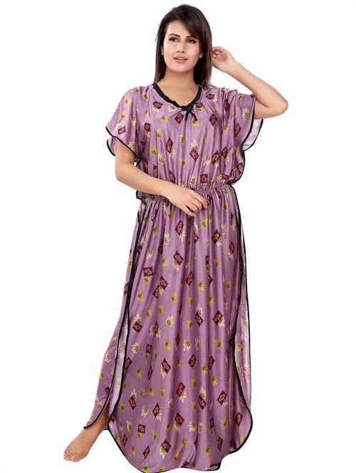 women printed cotton nighty  - 21231216 - Very Small Image - 1